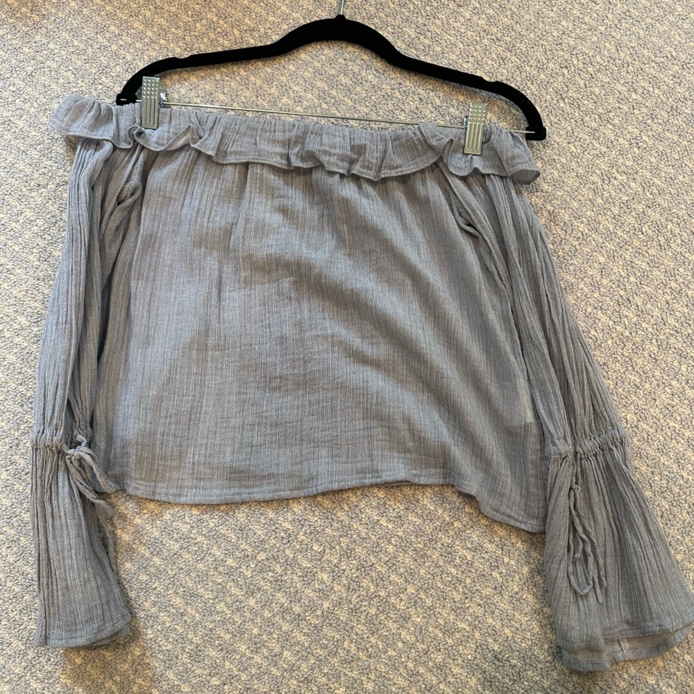 Club Monaco Blue Off The Shoulder Top